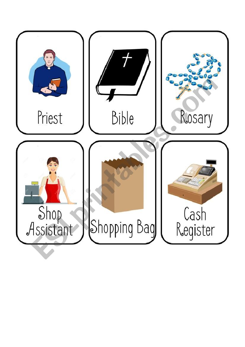 Jobs Card Game [7/8] [Priest - Shop Assistant - Teacher - Waiter]